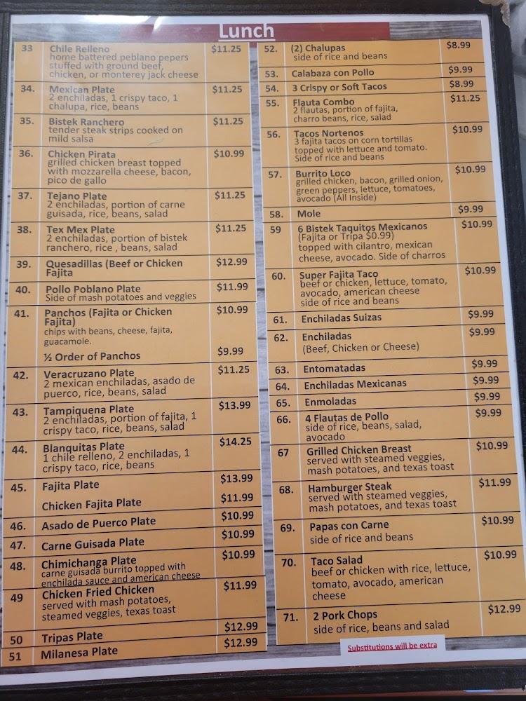 Blanquita's Mexican Restaurant #2 Menu image 4
